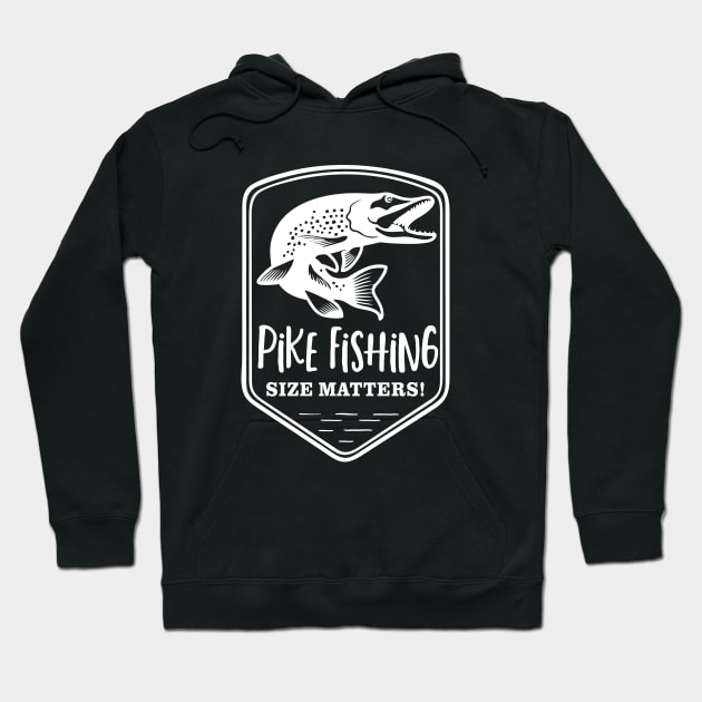 Pike Fishing Size Matters Angler Funny Fisherman Hoodie by Outdoor Strong 